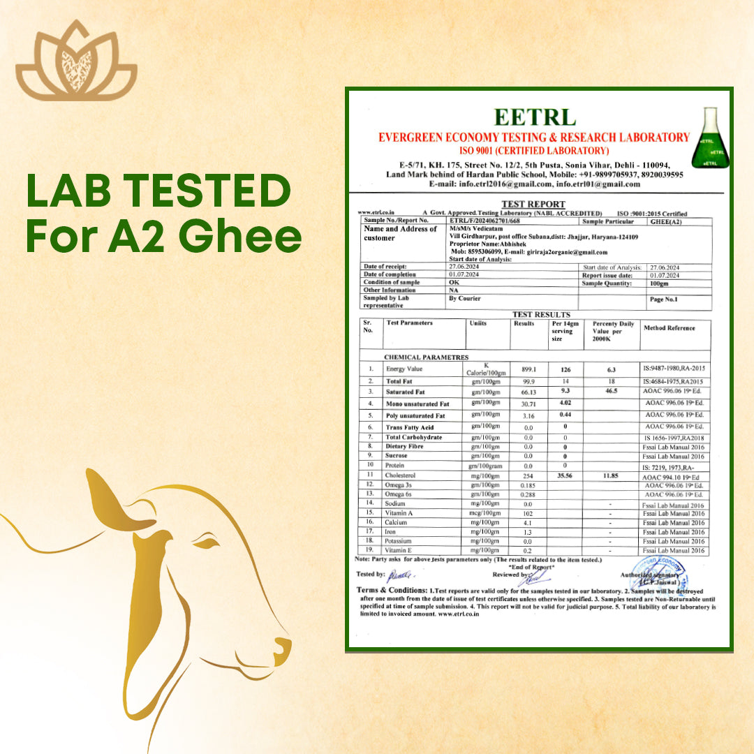 Pure A2 Desi Gir Cow Ghee Traditional Bilona Method - 100% Natural and Organic