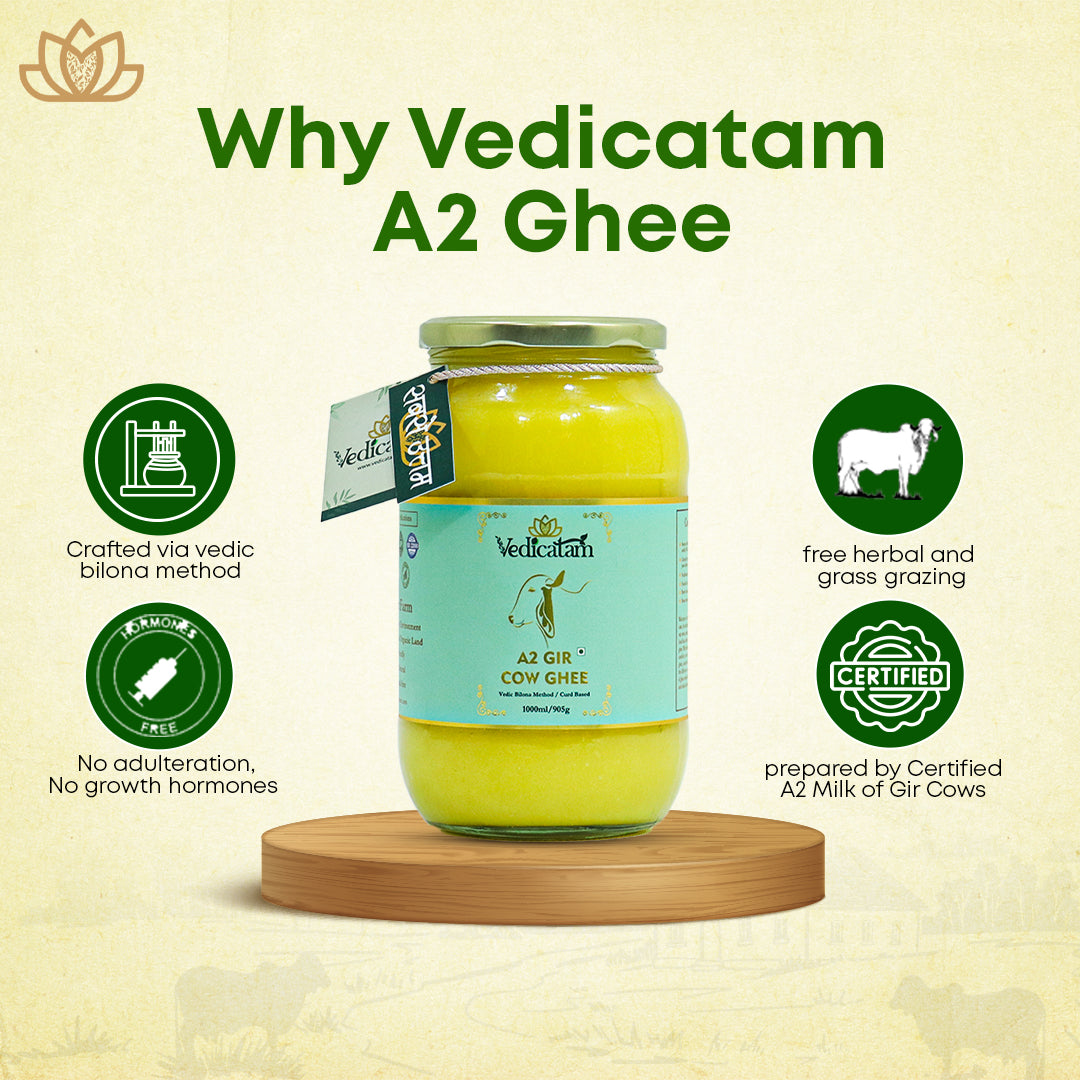 Pure A2 Desi Gir Cow Ghee Traditional Bilona Method - 100% Natural and Organic