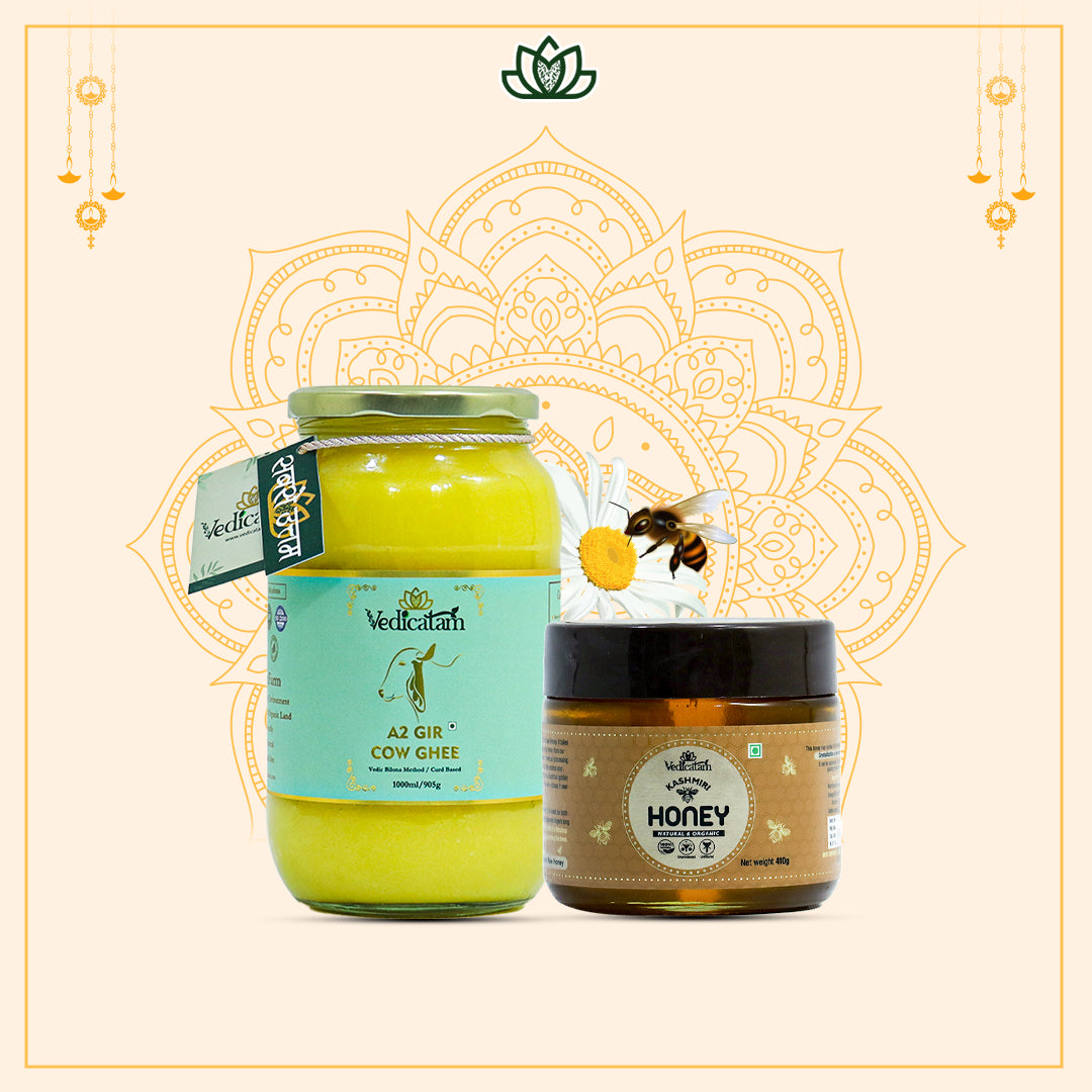 Buy 2KG A2 Desi Gir Cow Ghee & Get Kashmiri Honey (250gm) Free